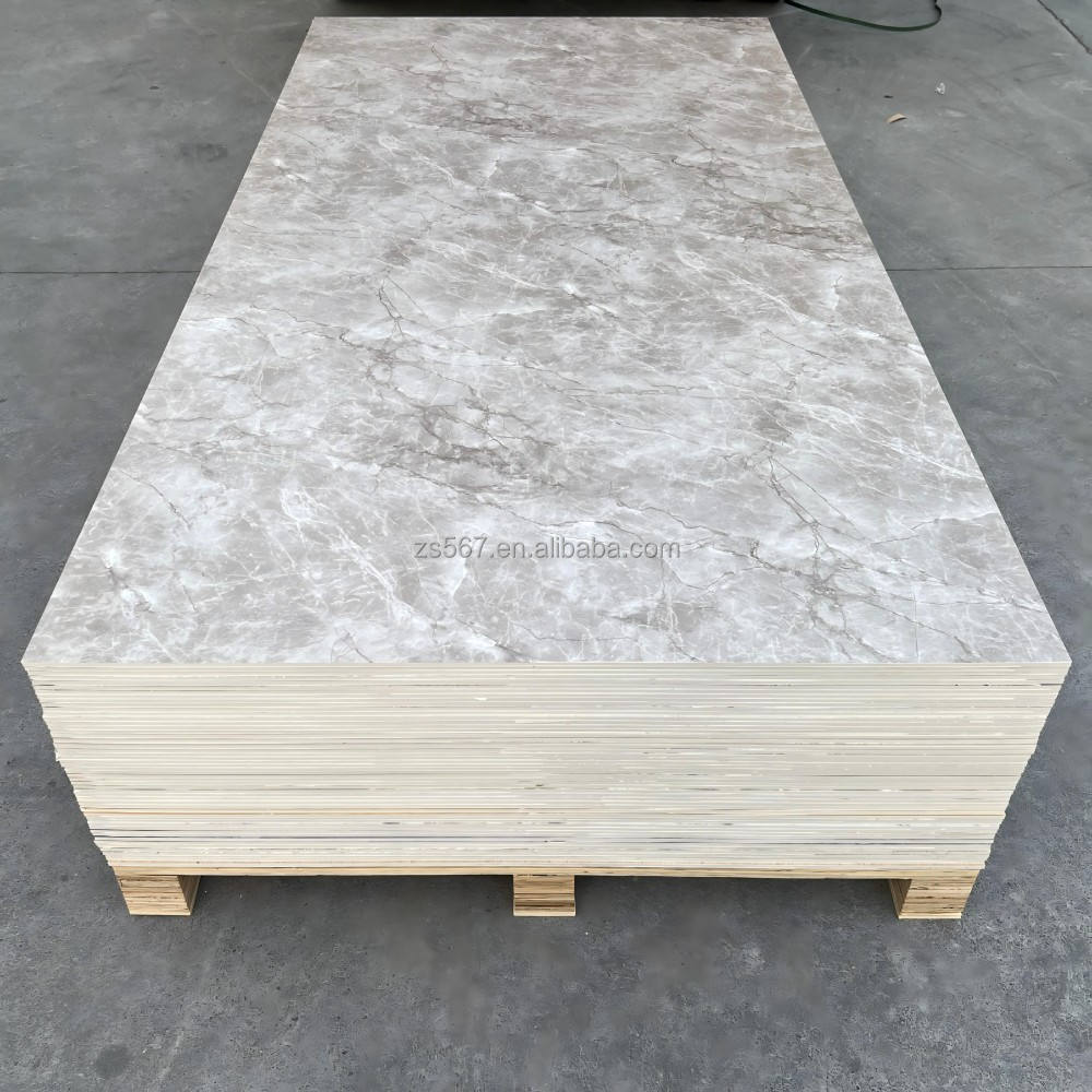 PVC Marble Wall Panel 3mm/4mm/5mm/6mm High Gloss/Matte Fireproof Class B1 Waterproof Lightweight for Bathroom/Wall Decoration